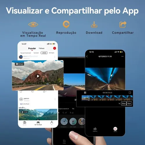 Câmera Veicular Ddpai Mini Pro 2k Para Carro Com App