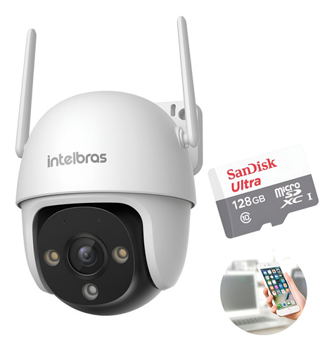 Camera wifi 360 im7 s full color intelbras cartao 128gb