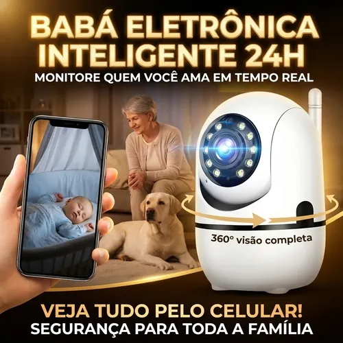 Câmera Wifi Babá Eletrônica Pet 360° Visão Noturna Segurança