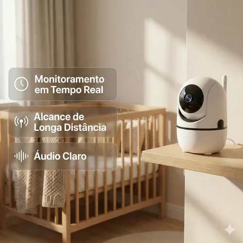 Câmera Wifi Babá Eletrônica Pet 360° Visão Noturna Segurança