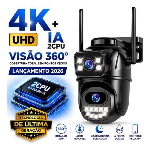 Camera wifi externa dupla visao 3mp prova dagua icsee notura
