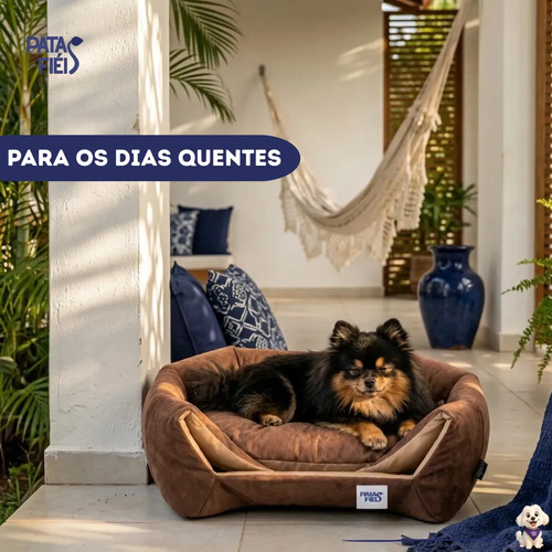 Caminha Oca Iglu Toca Suede Gato Cachorro Pet - Patas Fiéis Rosa E Bege Liso