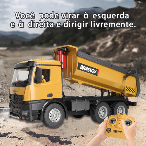 Caminhão Controle Remoto Caçamba Basculante Recarregável Som