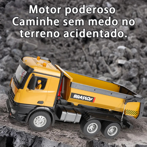 Caminhão Controle Remoto Caçamba Basculante Recarregável Som