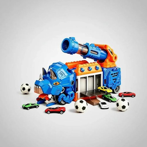 Caminhao Dinossauro 3 Em 1 Engole Carro E Lança Bola Futebol Azul