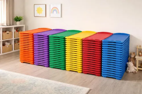 Caminhas empilhaveis infantil kit com 10 escola
