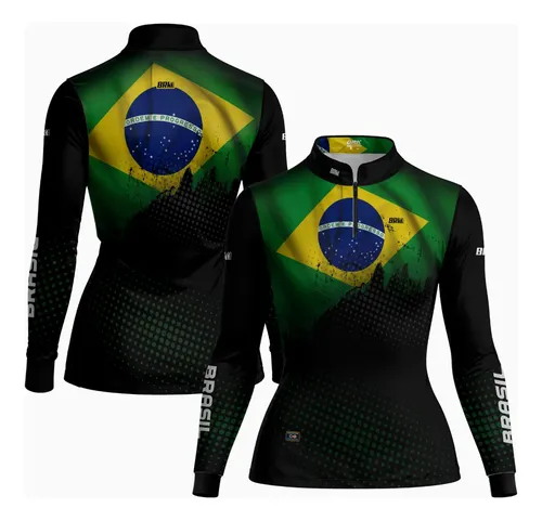 Camisa Agro Feminina Brk Brasileira Fazenda Oficial Uv50+