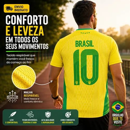 Camisa brasil 10 torcedor adulto e infantil sportiza 4
