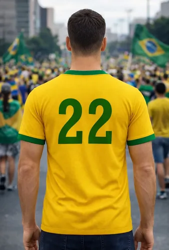 Camisa Brasil Copa Estilo Torcedor Amarela 22