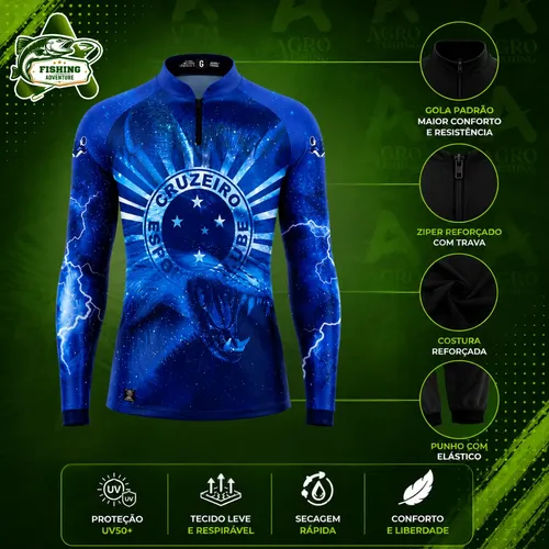 Camisa Camiseta Cruzeiro Proteção Solar Uv50+