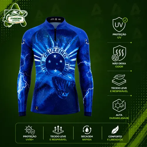 Camisa Camiseta Cruzeiro Proteção Solar Uv50+