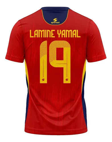Camisa lamine yamal 19 time espanha torcedor futebol