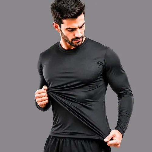 Camisa manga longa uv 50 protecao mascunino sol segunda pele