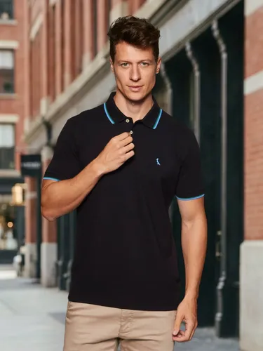 Camisa polo masculino preto curta 100 algodao reserva