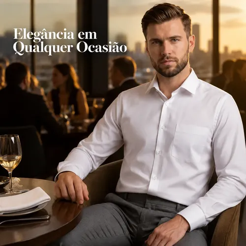 Camisa Social Manga Longa Microleve Passa Fácil Promoção