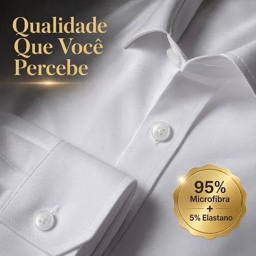 Camisa Social Manga Longa Microleve Passa Fácil Promoção