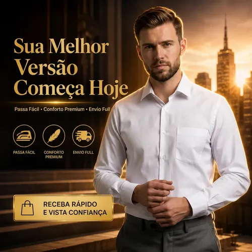 Camisa Social Manga Longa Microleve Passa Fácil Promoção