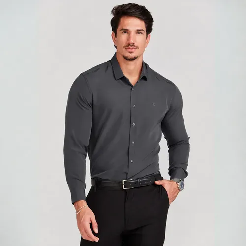 Camisa Social Masculina Manga Longa