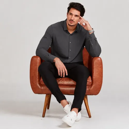 Camisa Social Masculina Manga Longa