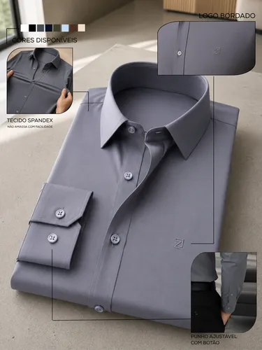 Camisa Social Masculina Manga Longa