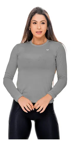 Camisas Térmica Feminina Voker Proteção Uv Bike Academia