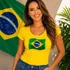 Camiseta baby look brasil copa feminina bordada paete