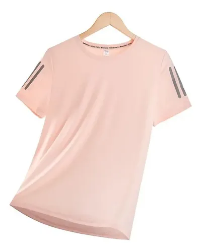 Camiseta basica exercicios de verao feminina seda gelada