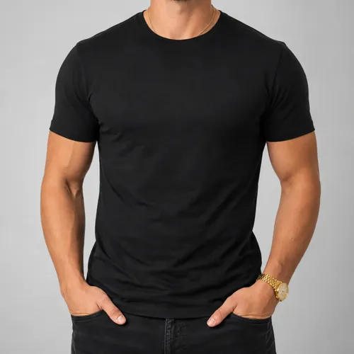 Camiseta basica masculina algodao lisa malha peruana premium