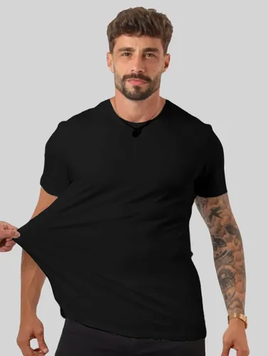 Camiseta Basica Masculina Algodão Lisa Malha Peruana Premium