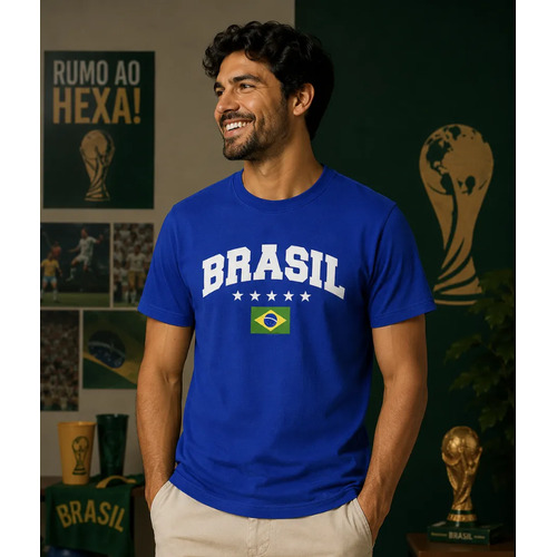 Camiseta Blusa Brasil Unissex Copa Do Mundo Envio Rápido