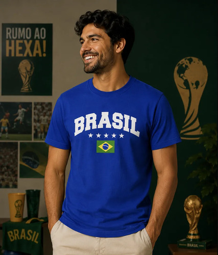Camiseta Blusa Brasil Unissex Copa Do Mundo Envio Rápido