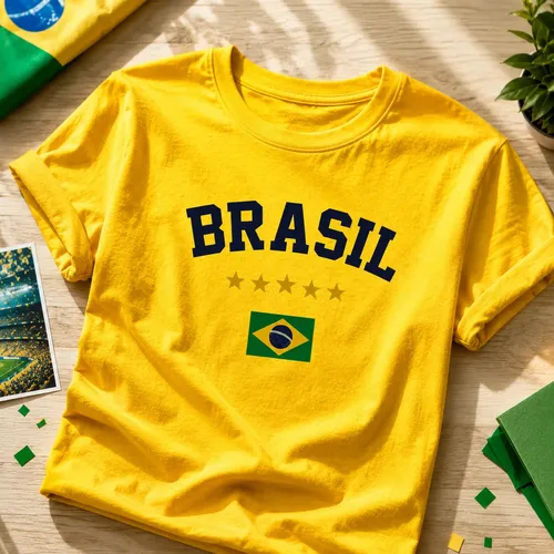 Camiseta Brasil Feminina Hexa 100% Algodão Leve Blusa Camisa