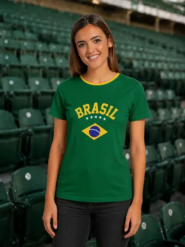 Camiseta Brasil Verde Amarela Torcedor Copa Do Mundo Família