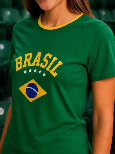 Camiseta Brasil Verde Amarela Torcedor Copa Do Mundo Família