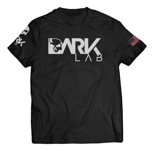 Camiseta dry fit preta caveira unisex dark lab