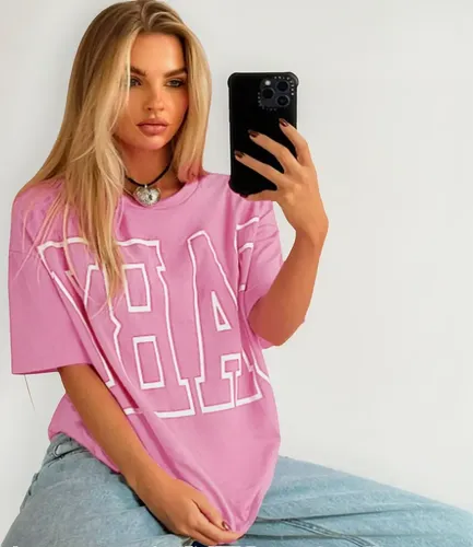 Camiseta oversized feminina estilo rua ombro caido tumblr