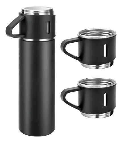 Caneca kit garrafa termica vacuum bottle inox 500ml 3 xica