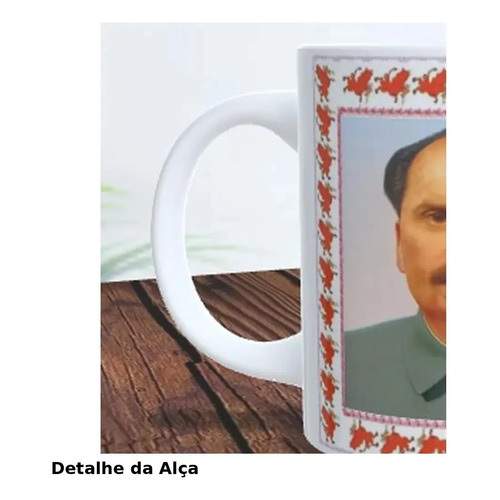 Caneca Meme Cariani Tsétung Meme Xina Maromba Porcelana 325m Branco