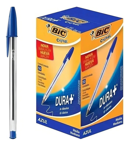 Caneta esferografica bic cristal media 50 unidades cor da ti