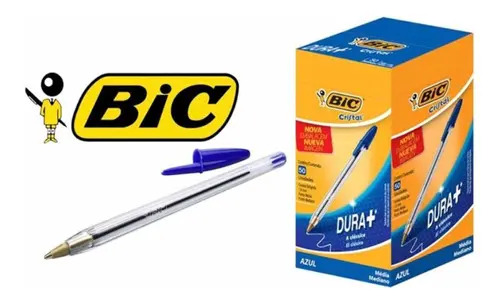 Caneta Esferográfica Bic Cristal Média 50 Unidades Cor da tinta Azul Cor do exterior Azul