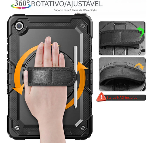 Capa Á Prova De Queda 3 Em 1 Para Galaxy Tab A11 +plus 11pol