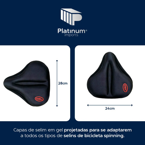Capa Banco Selim Larga Gel Macia Confortável Para Bicicleta Ergométrica Spinning Academia Mtb Speed Acessório Bike Ajustável Antiderrapante Resistente Amortecimento Impacto Conforto Vendas Express