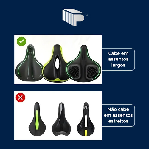 Capa Banco Selim Larga Gel Macia Confortável Para Bicicleta Ergométrica Spinning Academia Mtb Speed Acessório Bike Ajustável Antiderrapante Resistente Amortecimento Impacto Conforto Vendas Express