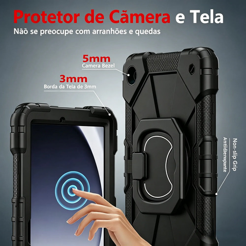 Capa Case Para Tablet Samsung Galaxy Tab A11+ Plus Preto