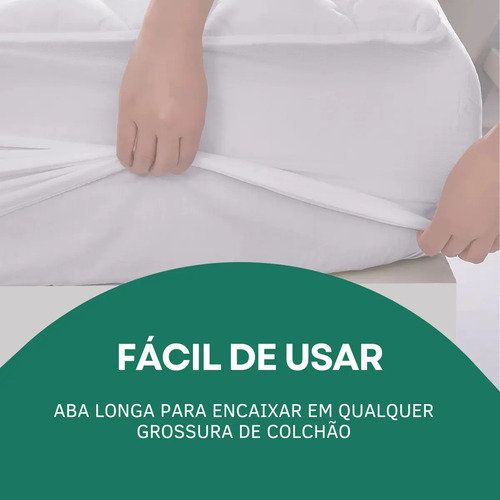 Capa Colchão Queen Padrão Impermeável Antialérgico Protetor Matelado Antiácaro Respirável Super Macio E Silencioso Branco