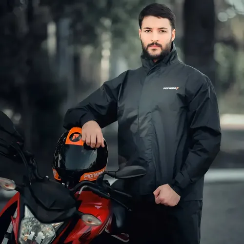 Capa de chuva em nylon moto motoqueiro impermeavel pioneira