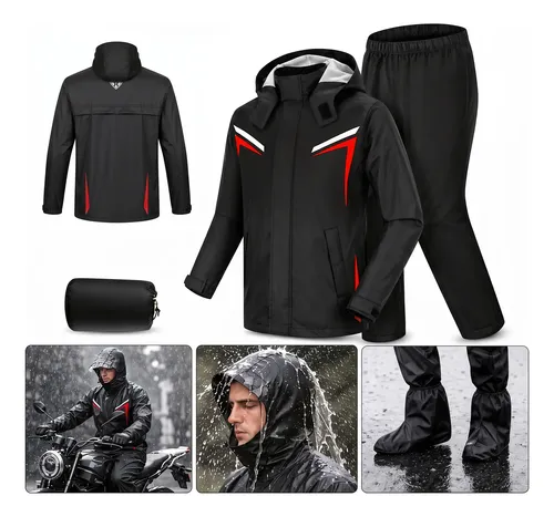 Capa de chuva moto com capuz impermeavel motoqueiro motoboy