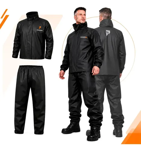 Capa de chuva moto pioneira impermeavel motoqueiro pvc preto