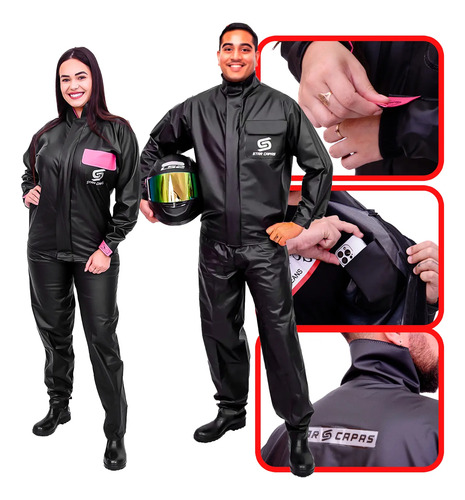 Capa de chuva motoqueiro motoboy moto conjunto impermeavel