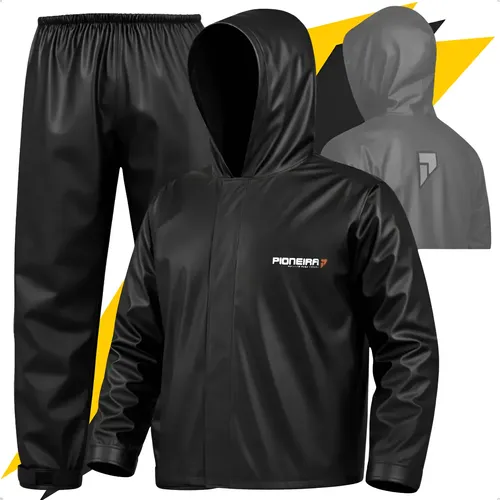Capa de chuva roupa conjunto motoqueiro pvc emborrachada ref